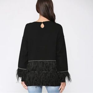 JOH. Sally Knitted Sweater with Feathers Size XS